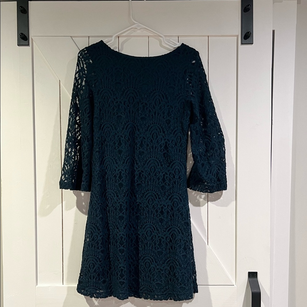 DARK TEAL LACE DRESS - SIZE SMALL